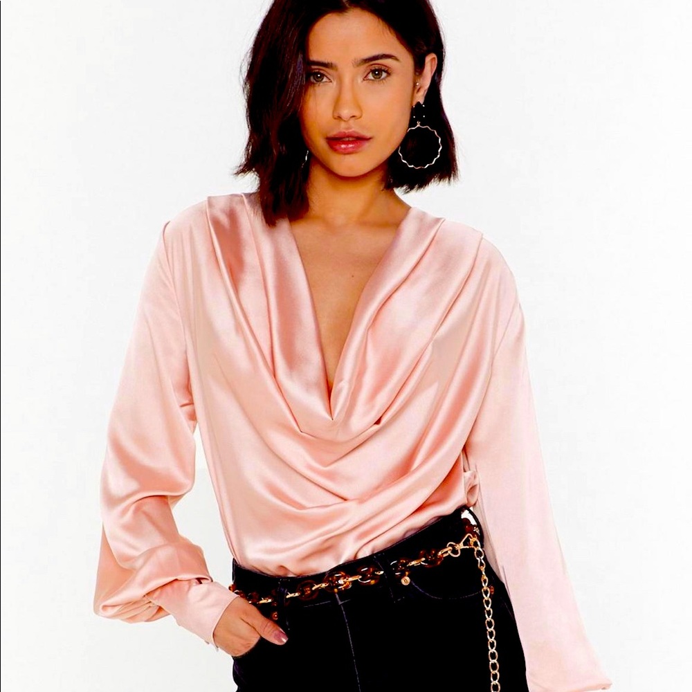 Nastygal Cowl neck satin bodysuit